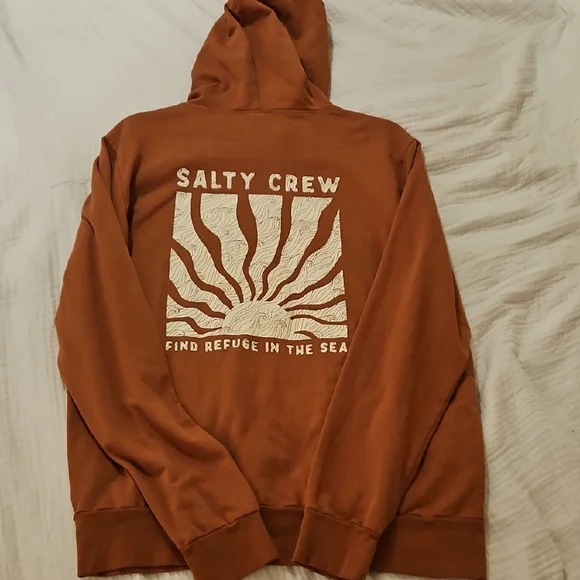 Womens Salty Crew Brown Sweatshirt Classic Pullover Hoodie - Picture 4 of 5